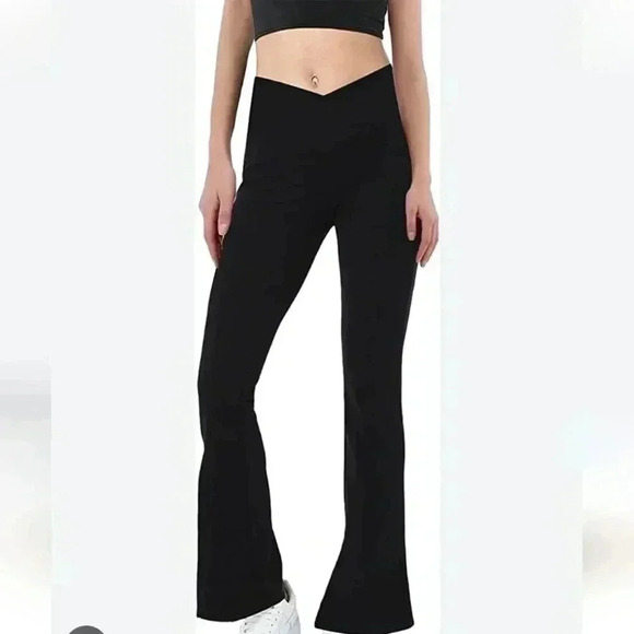 SHEADORE Women Crossover Stretchy Cute Bootleg Yoga Leggings Full Length Size XS - Picture 7 of 8